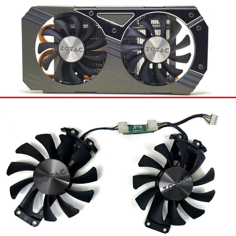 NEW 75MM 4PIN GA81S2U Cooling Fan GTX950 960 970 AMP GPU FAN For Zotac GTX 950 960 GTX1060 GTX980  graphics card cooler Fans