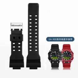 Bracelet For Casio Watch Strap G-SHOCK Watchband GA-900A 900HC Industrial Style Resin Waterproof Silicone Wristband Male Black