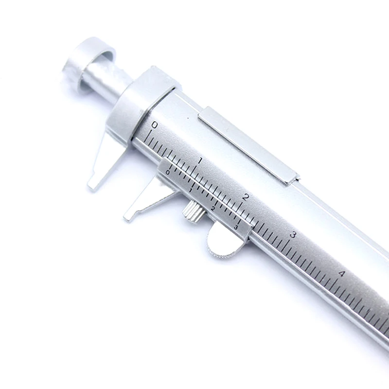 0-100MM Vernier Caliper Marker Pen Ballpoint Pen Silver Gauging Tools Multifunction Measuring Pen Creative Measuring Hand Tool