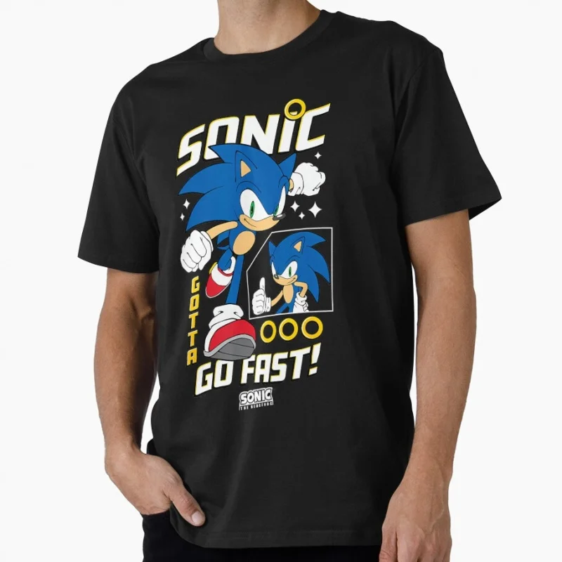 90s Racing Anime Sonic The Hedgehog Gift t shirt 0603 Vintage Cartoon Series Graphic Tee Y2K clothes US size Tops S-6XL