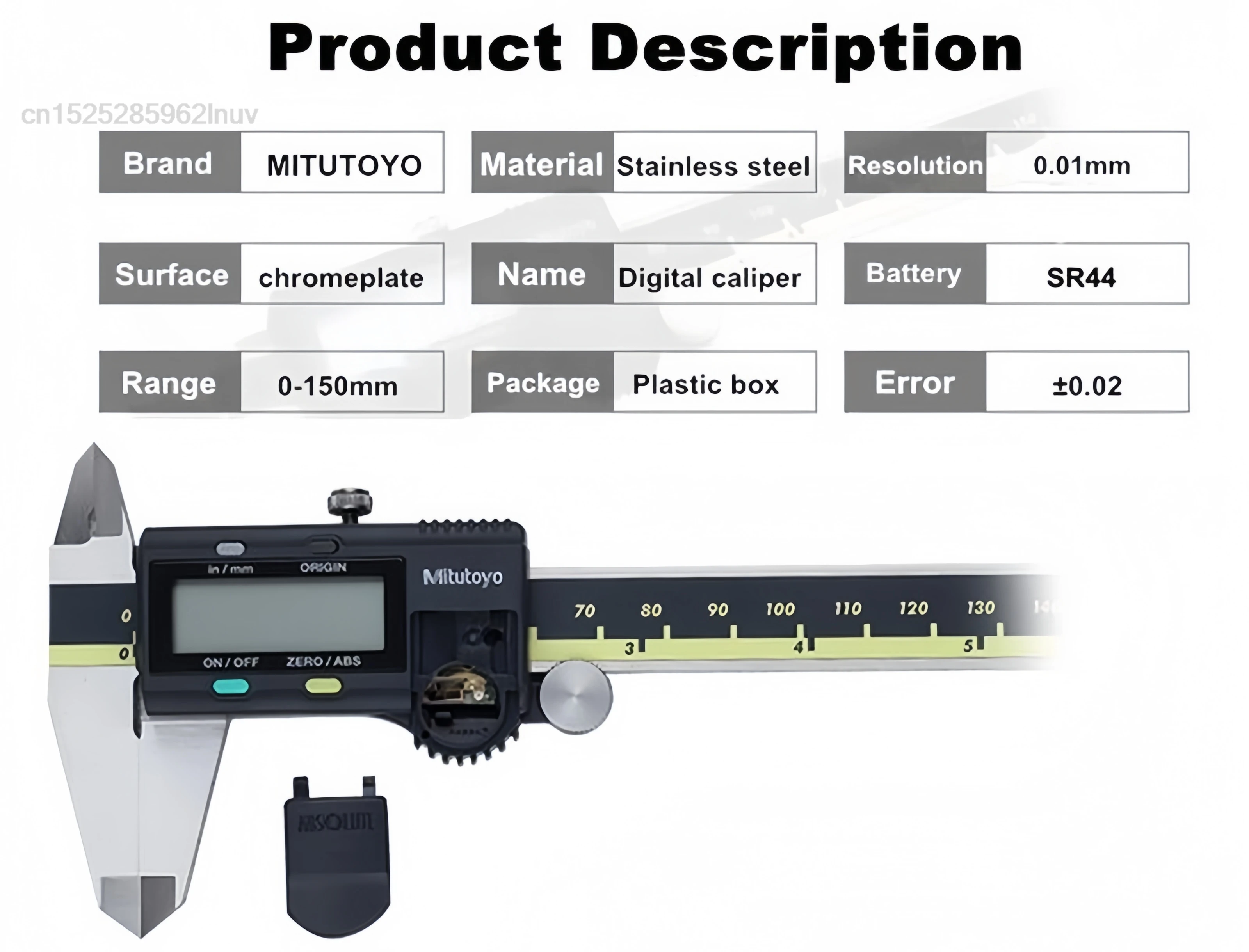Thước Cặp Du Xích Mitutoyo CNC Màn Hình LCD Kẹp Phanh Kỹ Thuật Số Béc Thước 8Inch 0-150 200 300Mm 500-196-20 kẹp Phanh Đo Lường Điện Tử Dây Thép Không Gỉ
