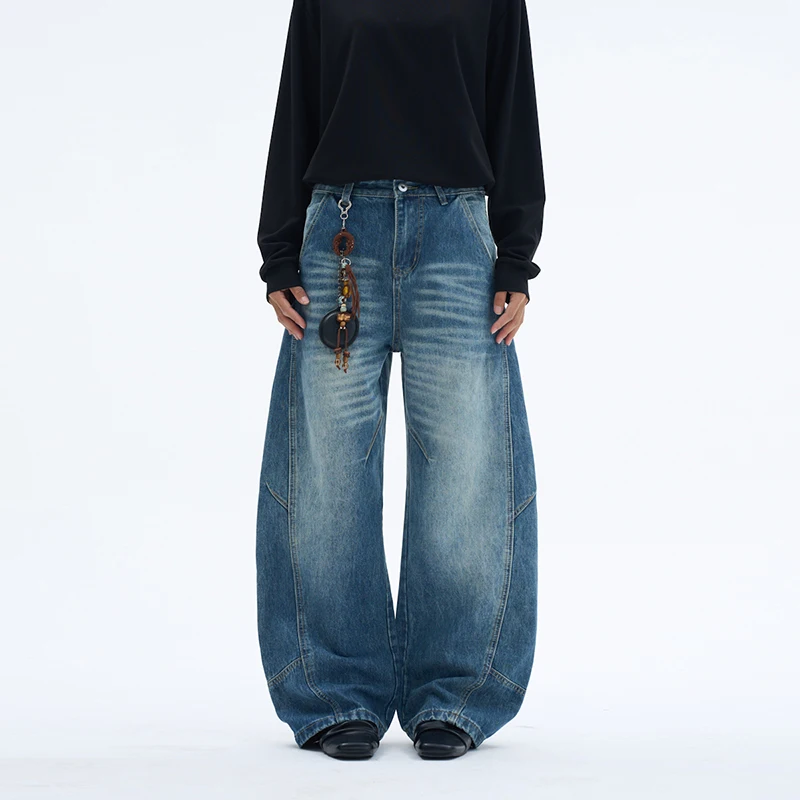 

American Style Three-dimensional Cut Silhouette Men's Jeans Versatile Loose Casual Wide Leg Pants 2026 Spring Autumn News
