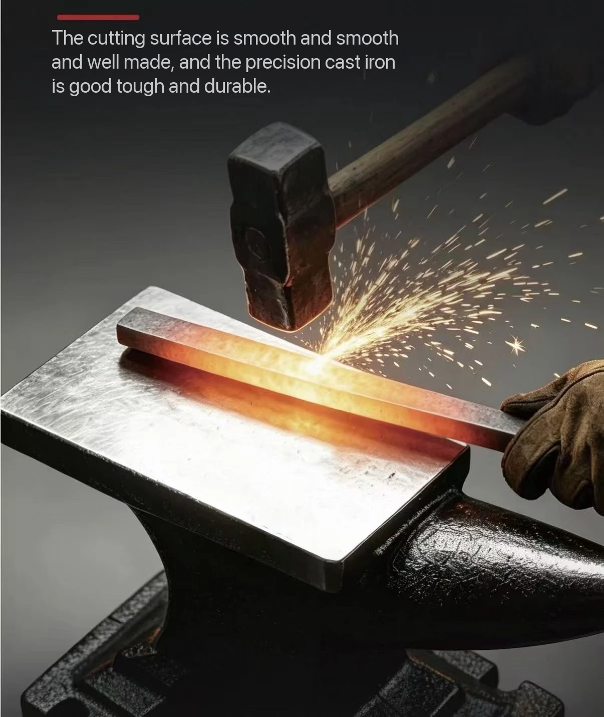 Single Horn Anvil Cast Steel Anvil High Hardness Rugged Round Horn Anvil Blacksmith Compact Design and Stable Base