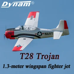 Dynam 1.3-Meter Wingspan T28 Trojan Jet Remote-Controlled Electric Model Fixed Wing Real Fighter 4s Powered Outdoor Toy Airplane