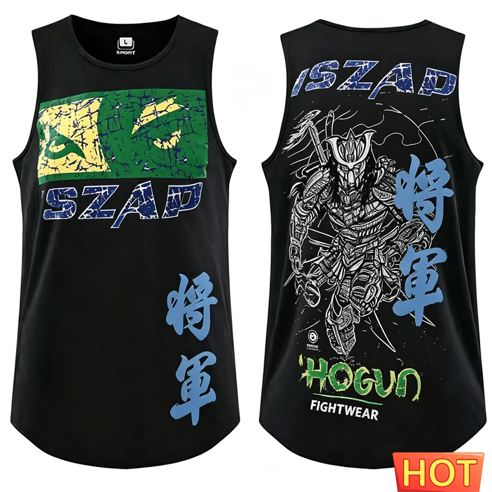 Muay Thai Sports Samurai tank top Summer Men Muay Thai vest Tank Top Men's sleeveless T-shirt Quick-dry men's t-shirts tank tops