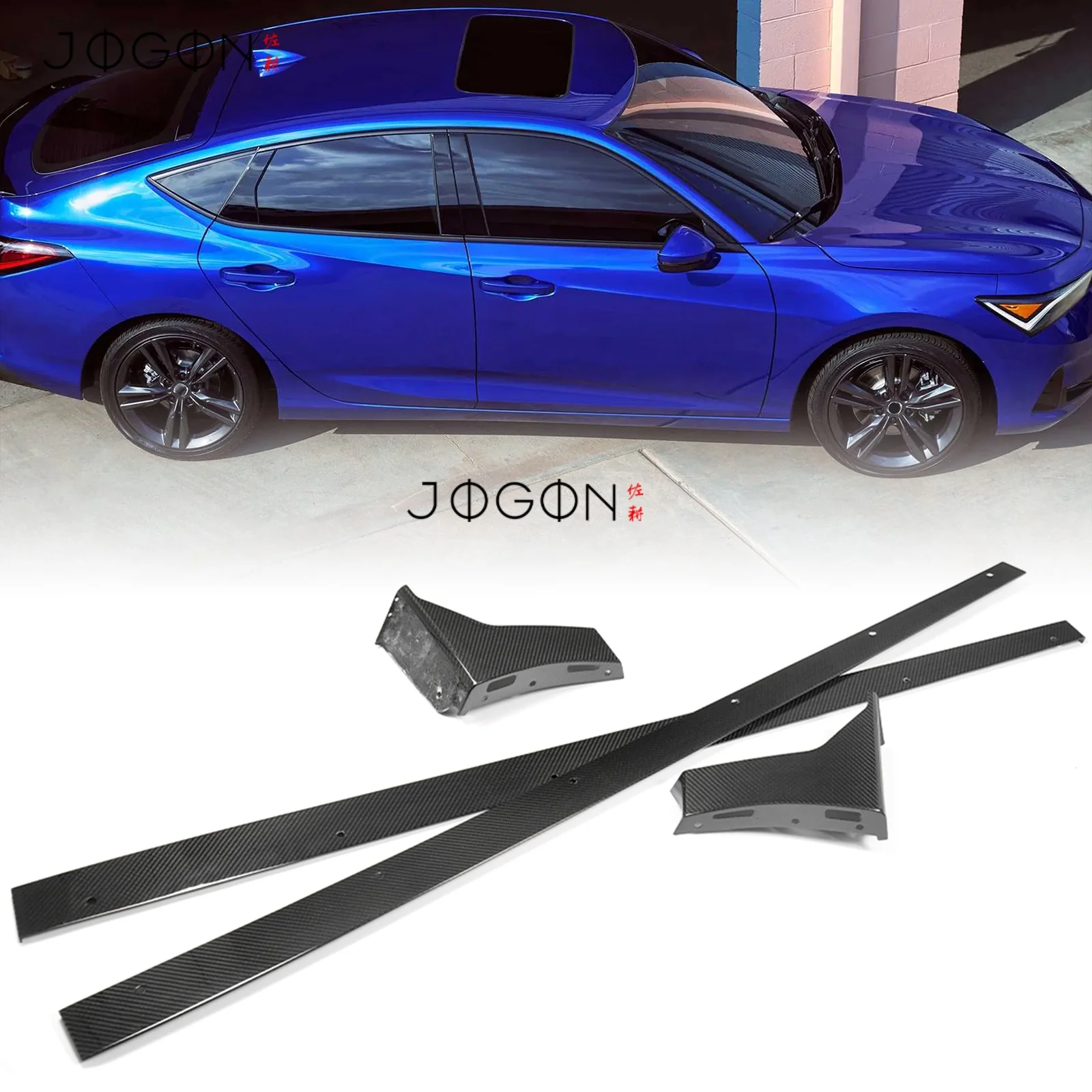 

Для Acura Integra Type S 2024 2025, сменные боковые юбки из углеродного волокна, рокер, удлинитель, накладка, внешние автомобильные аксессуары