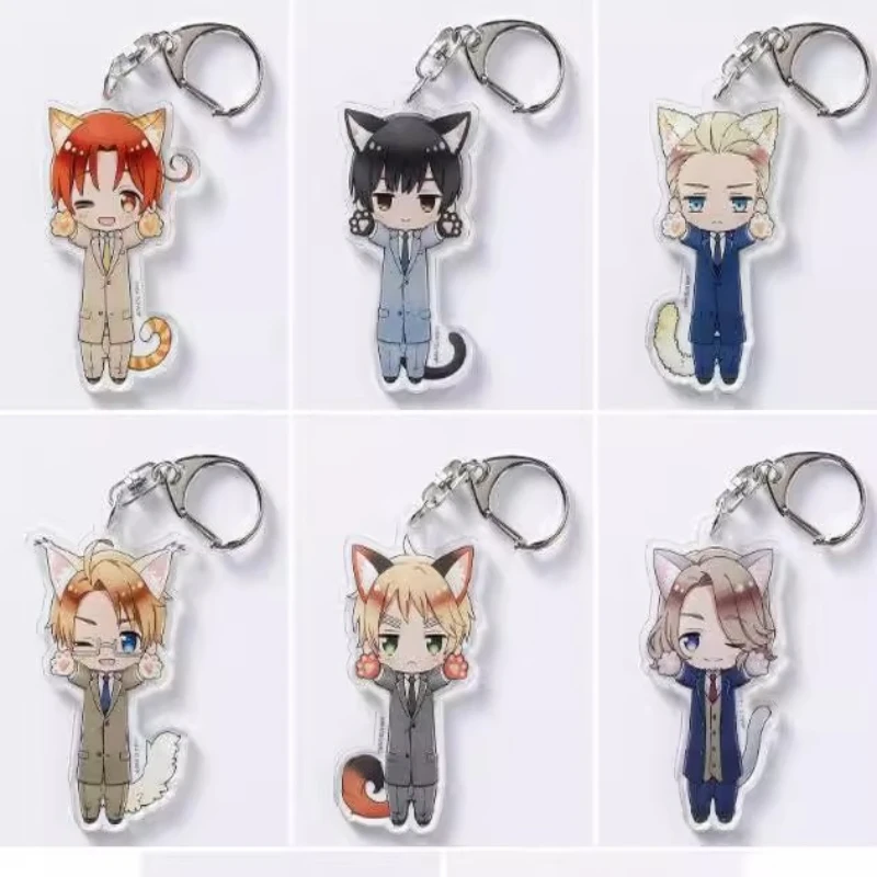 Game APH Germany Japan France Russia England America Italy Keychain Doll Anime Acrylic Keyring Pendant for Gift
