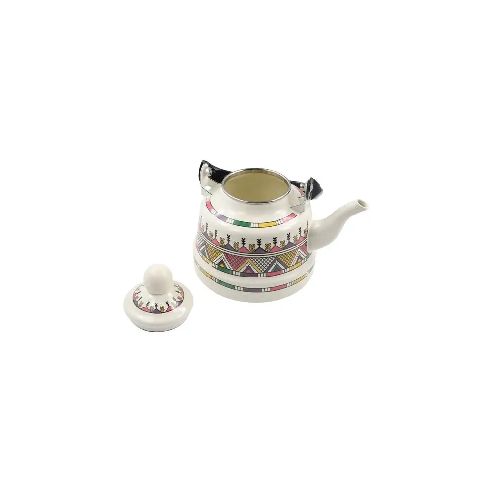 Classic Design Enamel Enamel Tea Kettle European Style 2.5L Tea Pot Unbreakable No Whistling Ancient Bell Pot Home