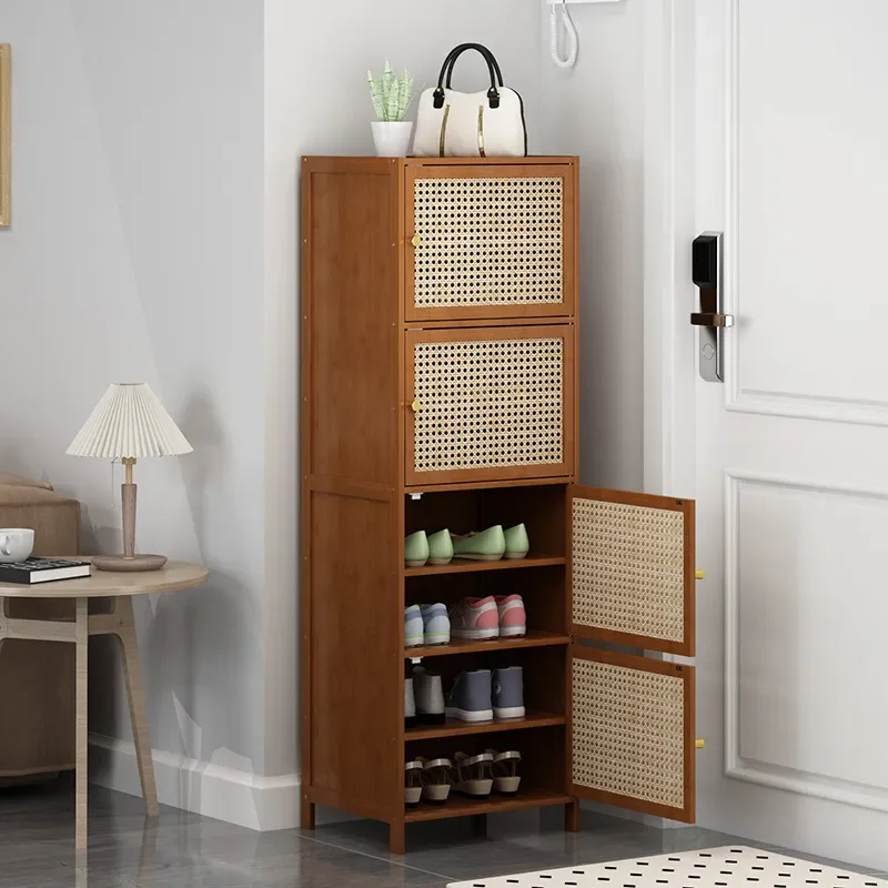 for Simple Shoe Cabinet Integrated Entryway Light Luxury Advanced Sense Multi-layer Narrow High Vertical Shoe Rack for Outer