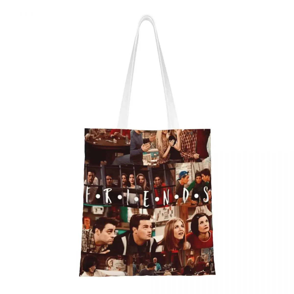 

Friends TV Show Canvas Tote Bag Aesthetic Large Capacity Central Perk Fashion Bag for Unisex