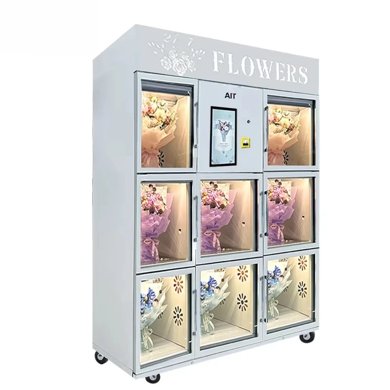 Flower Vending Machine Small and Medium-sized square Grid Fresh-keeping Flower Vending Machine
