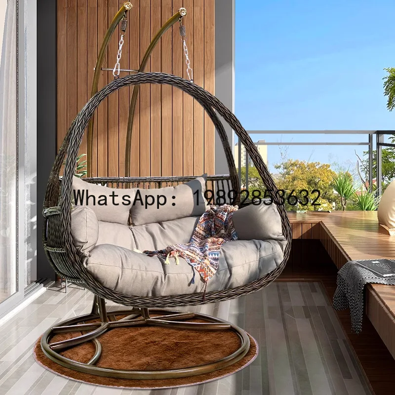 LYY Hanging Basket Double Household Balcony Rattan Hanging Chair Lazy Leisure Hammock Hanging  Courtyard Indoor Swing