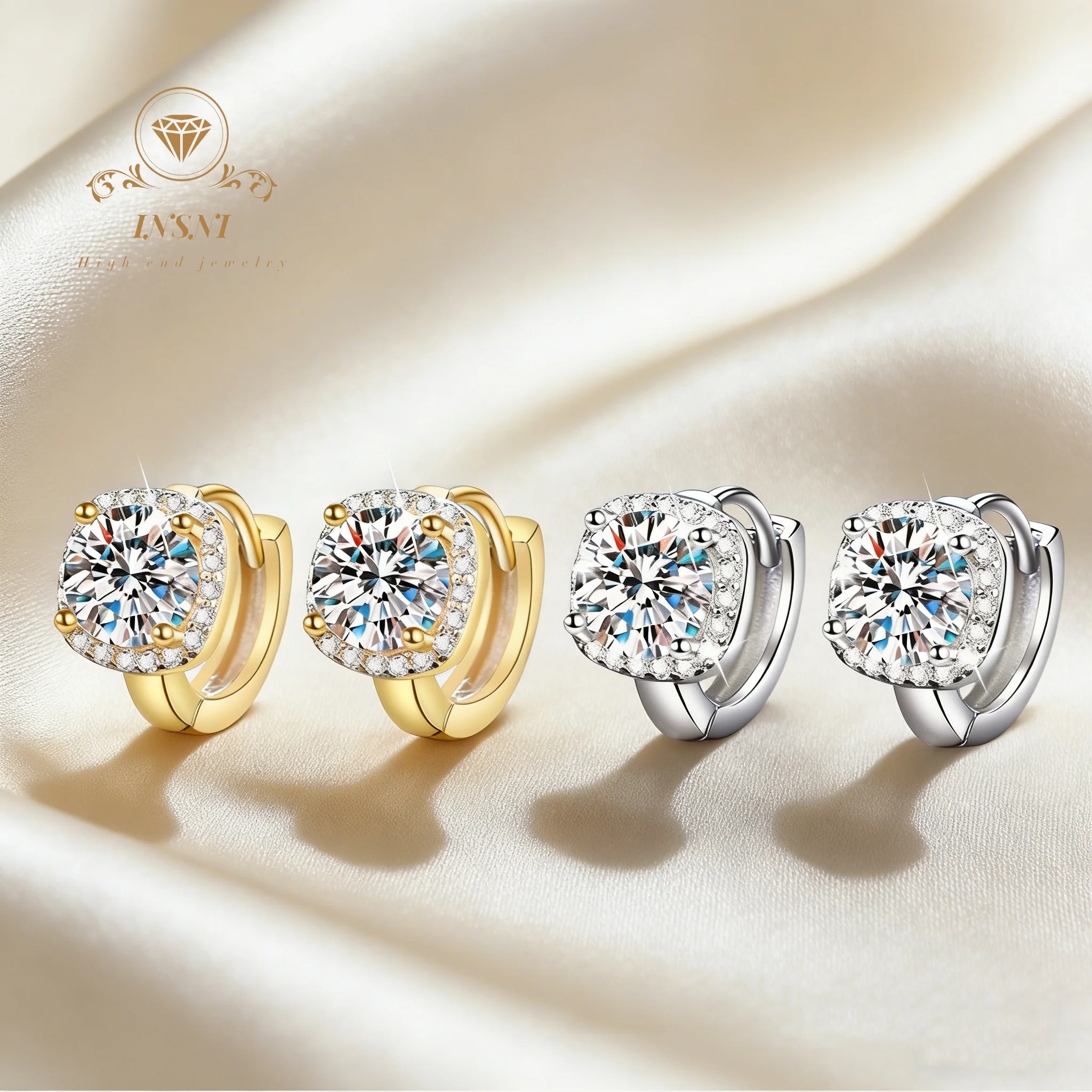 

Серьги-клипсы из серебра 925 пробы с квадратными муассанитами 0.5-1 карат в оправе, сертифицированные, класса люкс, подарок для женщин