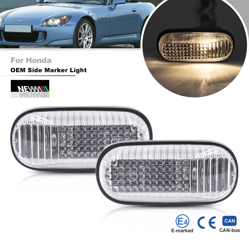 

Подходит для Honda S2000 AP1 AP2 S2K 1999-2009 Accord Civic Prelude CRX Fit OEM, боковые габаритные огни, крышка поворотников
