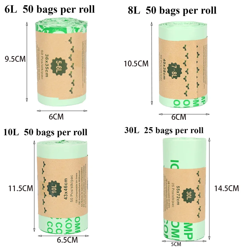 Biodegradable Trash Garbage Bags Household Compostable Garbage Bags Kitchen Garbage  BagsEnvironmentally Friendly  Trash Bags