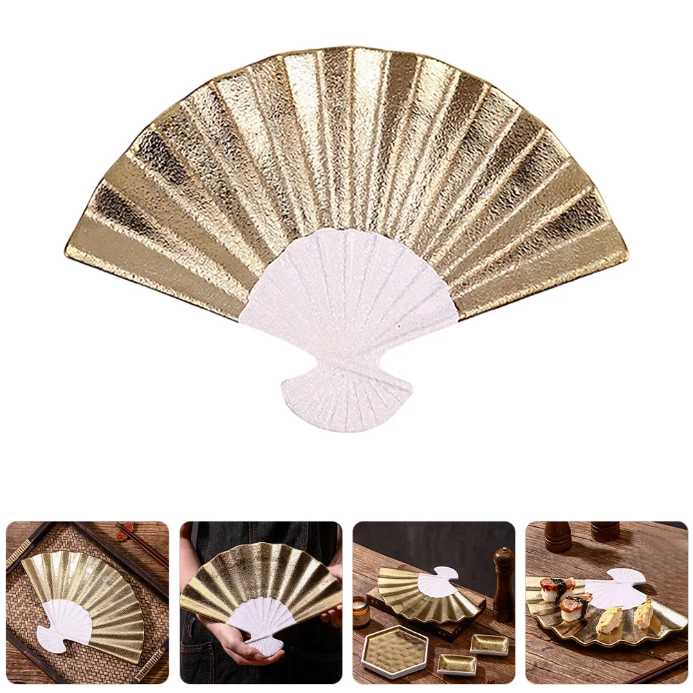 

Fan Shaped Porcelain Plate Japanese Style Sushi Serving Tray Ceramic Sushi Plate Sushi Dishes Dumpling Snack Holder For Sushi