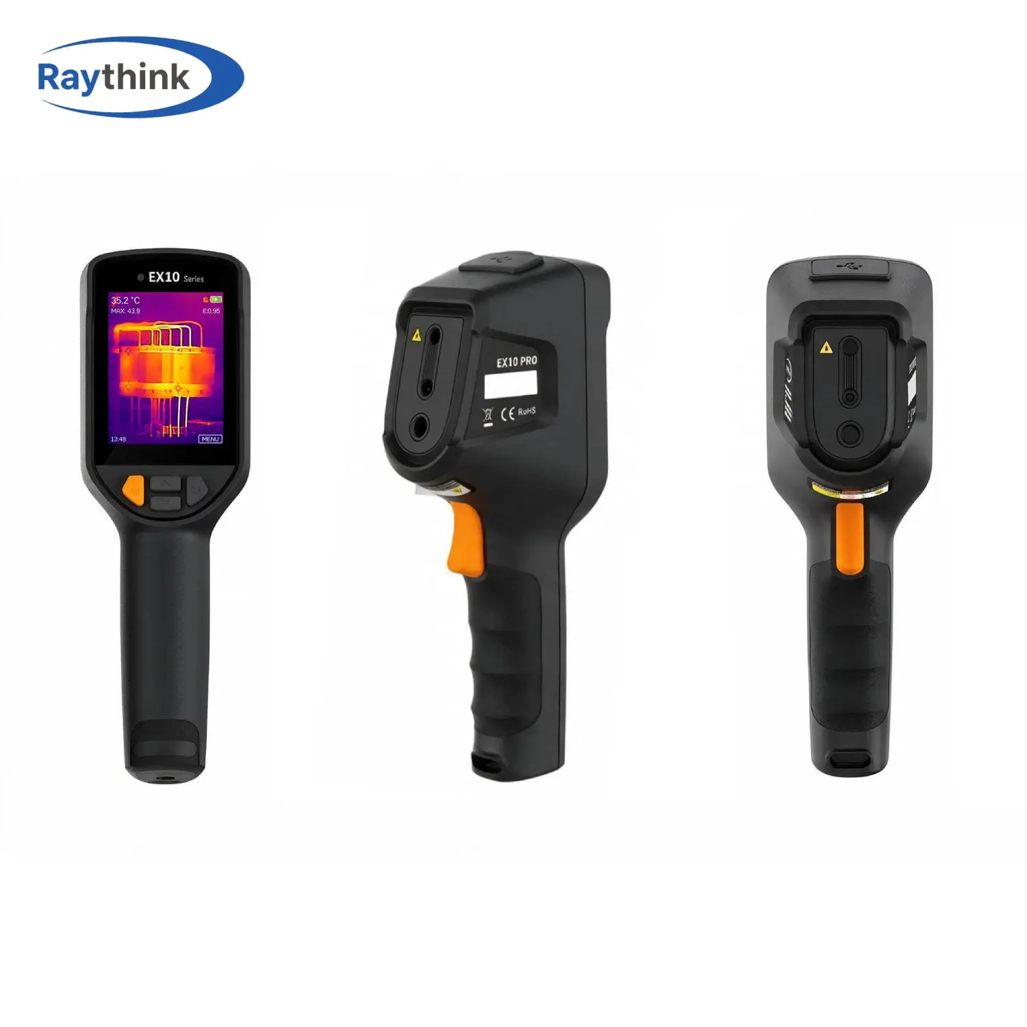 Raythink WiFi Thermal Camera EX10 Pro, UVC Screen Projection 2.8 inch Display Fixed Focus Home Heat Loss Detection