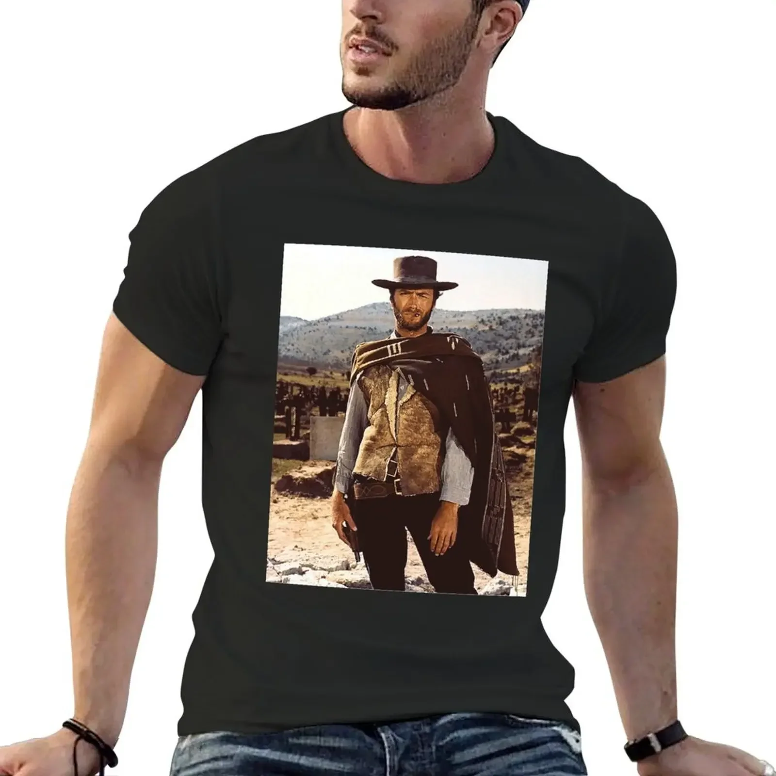 clint-eastwood-posters T-shirt aesthetic clothes blacks customs design your own mens vintage t shirts heavyweight fashion style