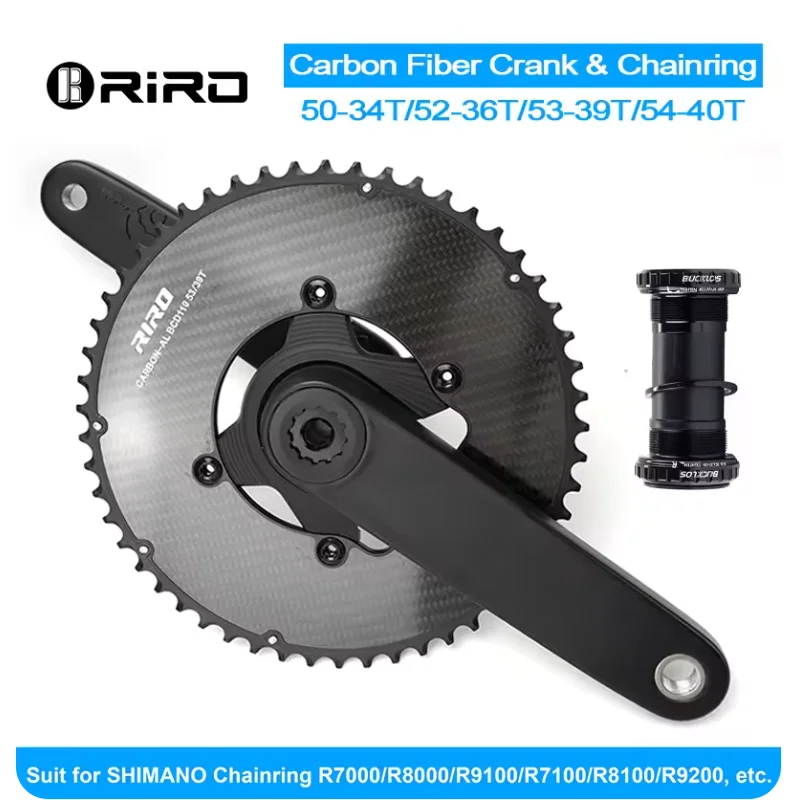 

Шатуны Riro Carbon 110Bcd для 105 R7100 R8100 R9200 Шатуны из углеродного волокна для шоссейного велосипеда 11/12S Шоссейный шатун 50-34T 54-40T 52-36