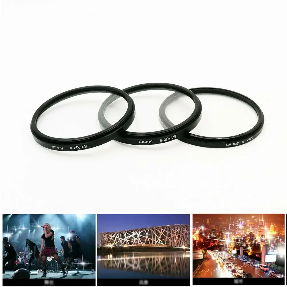 Star Line 37 40.5 43 52 55 58 62 67 72 77 82mm 4PT 6PT 8PT 8 Point Star Filter For Canon Nikon Sony DSLR Camera  Lens photo