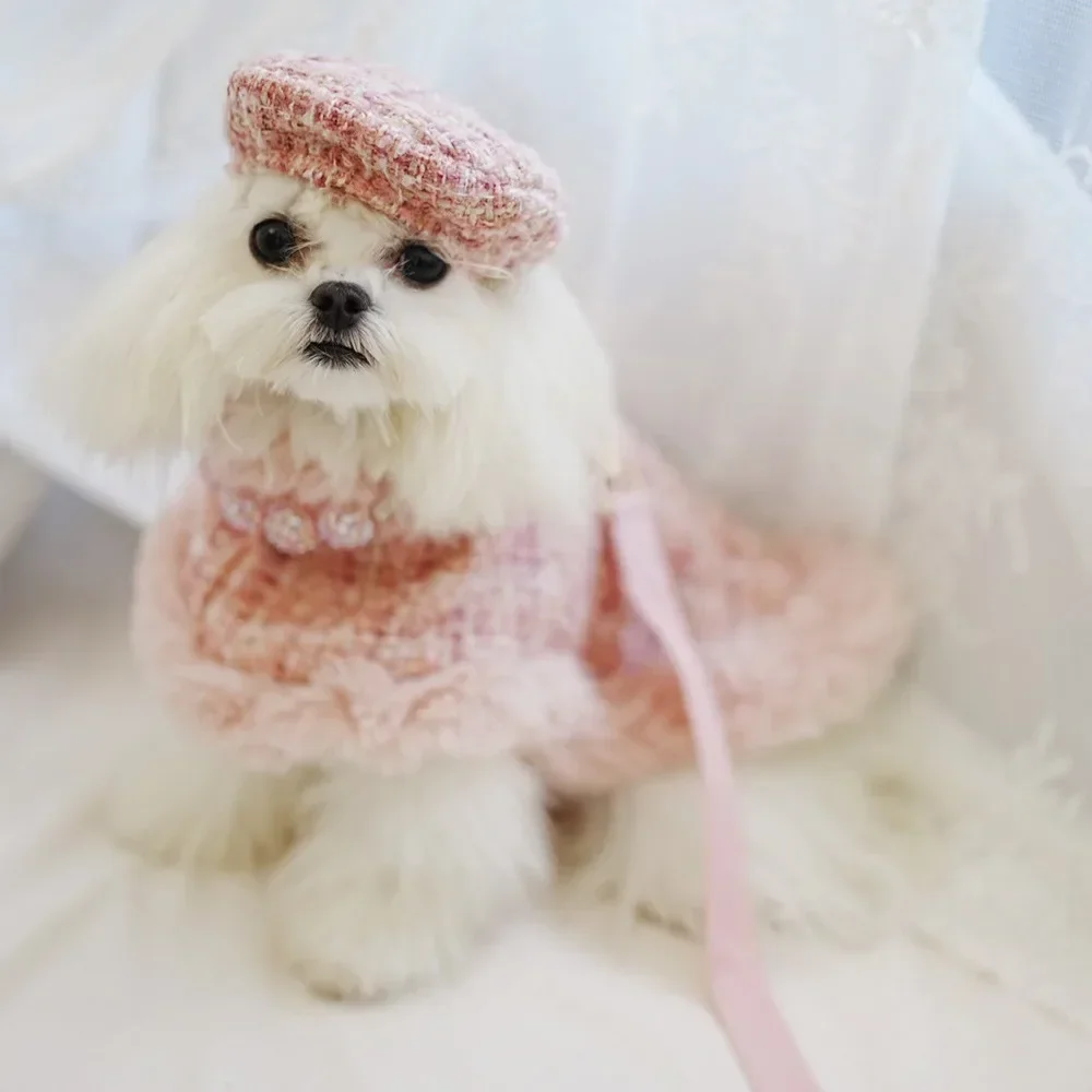 Wool Dog Chest Strap Traction Rope Pet Plush Chest Strap Supplies pet Vest Style Chest Strap Cape Dog Harness Dog Chain