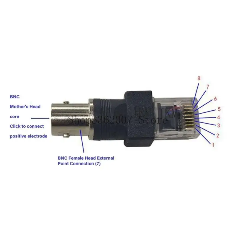 BNC Femenino RJ45 Adaptador convertidores masculinos BNC RJ45 Conectores coaxiales coaxiales 40JB