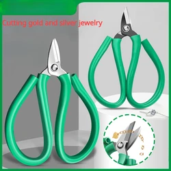 Gold and Silver Jewelry Scissors, Short Mouthed Green Handle, Copper Wire Breakage,Cutting and Striking Gold Tools and Equipment