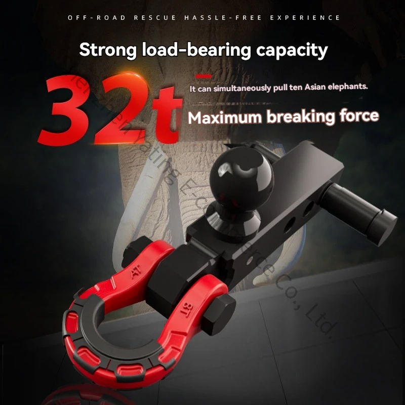Trailer Hook Tank 300400 Modified RV Traction Hook Forged Reinforced Square Mouth Solid Ball Head Rogue Trailer Arm