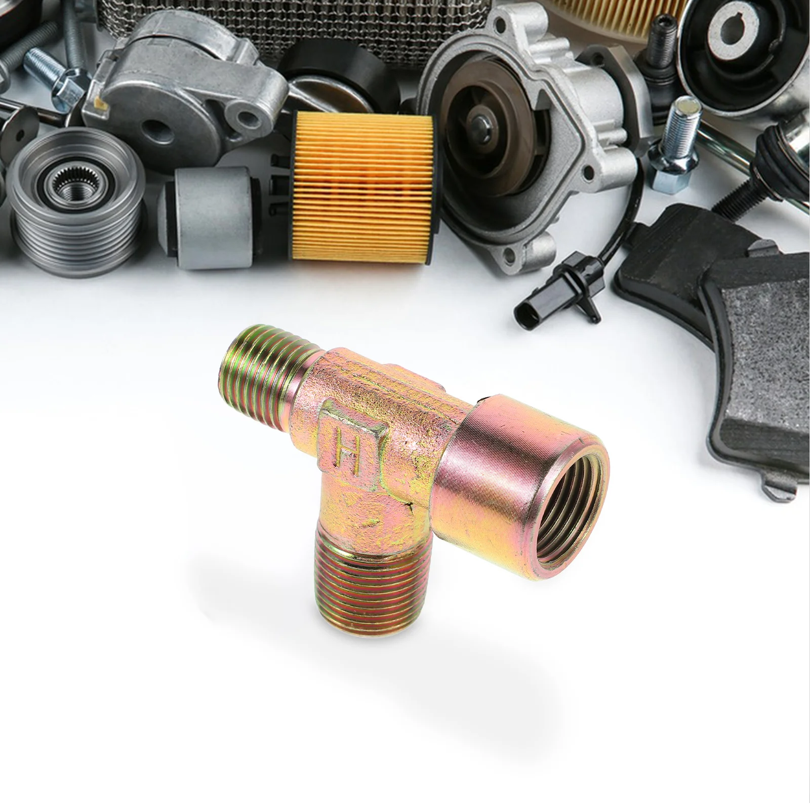 3/8 "النحاس خط الفرامل المناسب صمام استخراج الهواء لشاحنة مقطورات المعدات الصناعية Npt تركيبات ضاغط الهواء الذكور #5