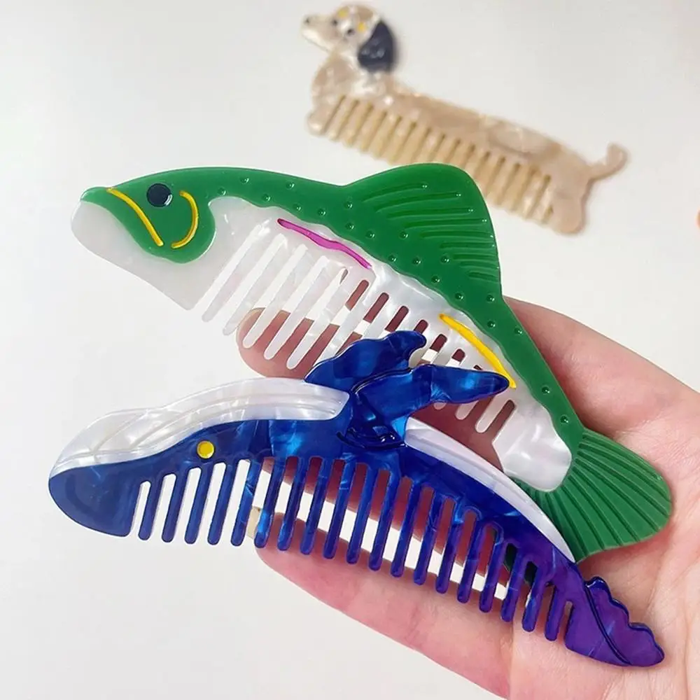 

Portable Cartoon Swan Dog Hair Comb Animal Acetate Comb Portable Makeup Comb For Women Girls Hair Accessories Hairstyle Tools