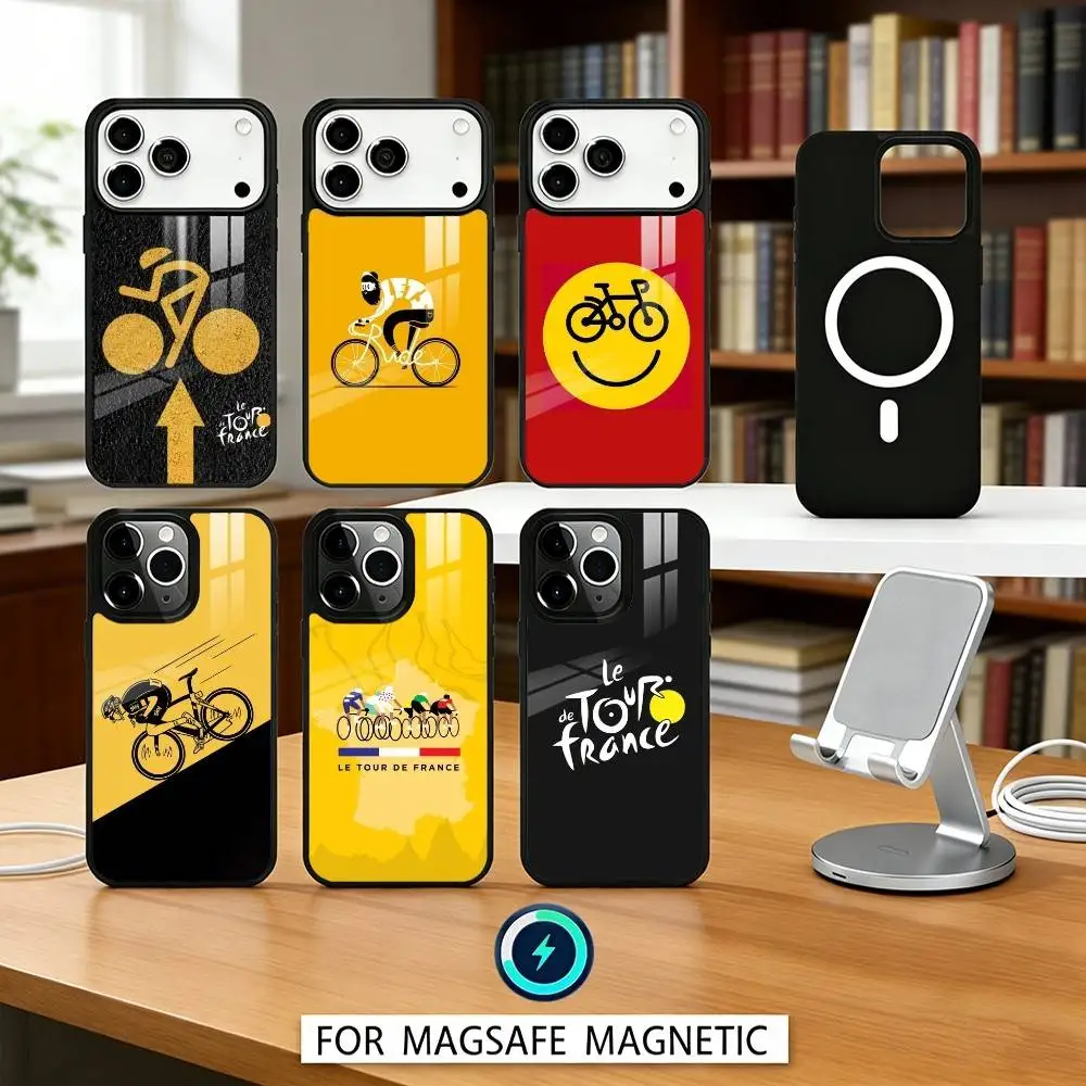 

T-Tour De France Bicycle Exercise Phone Case For iPhone 17,16,15,14,13,12,Pro,Max For Magsafe Magnetic Wireless Charging