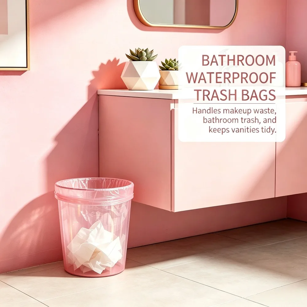 4 Rolls / 200PCS 4-5 Gallon Drawstring Trash Bags Thick Tear-Resistant Leak-Resistant Small Garbage Bags for Kitchen Bathroom Bedroom Office Dorm And Travel