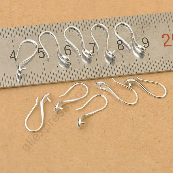 100X Nice Making 925 Sterling Silver Jewelry Findings Slippy Hook Earring Ear Wires Design Crystal Stones Beads