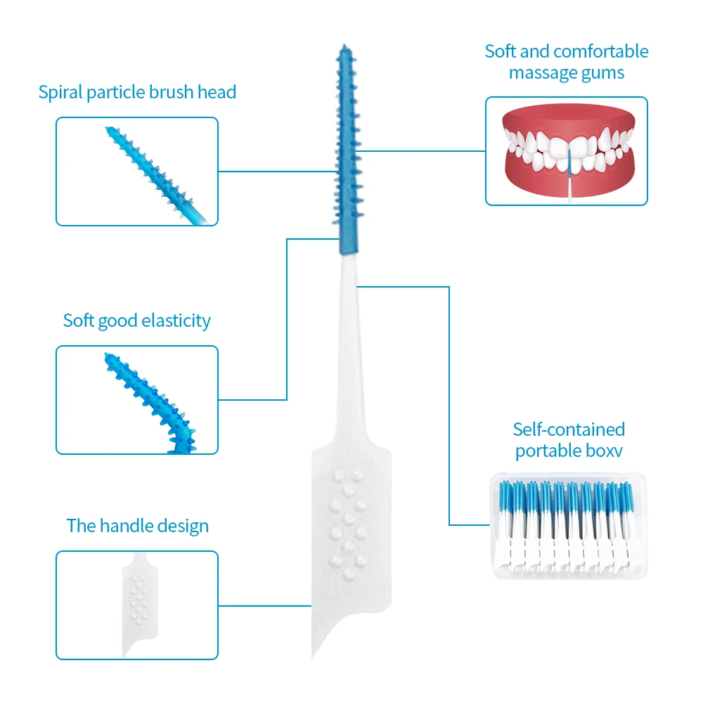 200 stücke Silikon Inter dental bürsten Zahn zahnstocher Bürste zwischen Zahnbürste mit Faden Zahnseide Mundhygiene werkzeuge neu