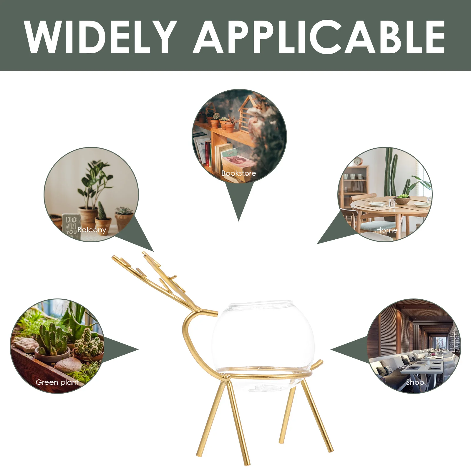 

Nordic Flower Vase Hydroponic Plant Vase Deer Design Desktop Glass Planter Home Desk Decoration Desk Decorations