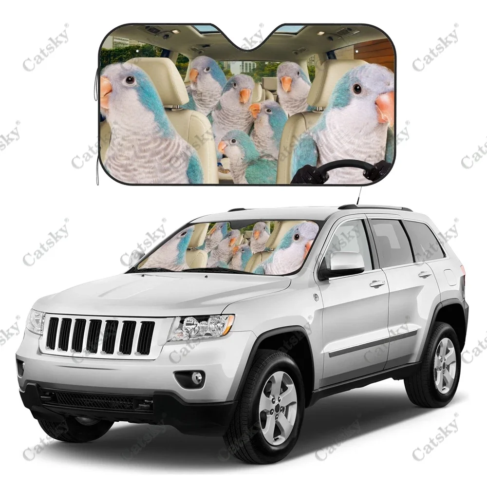 Quaker Parrot Car Sunshade, Car Decor Lovers Gift, Windscreen Sun Shield For Car Window Sunshade Cover Foldable Uv Ray Reflector