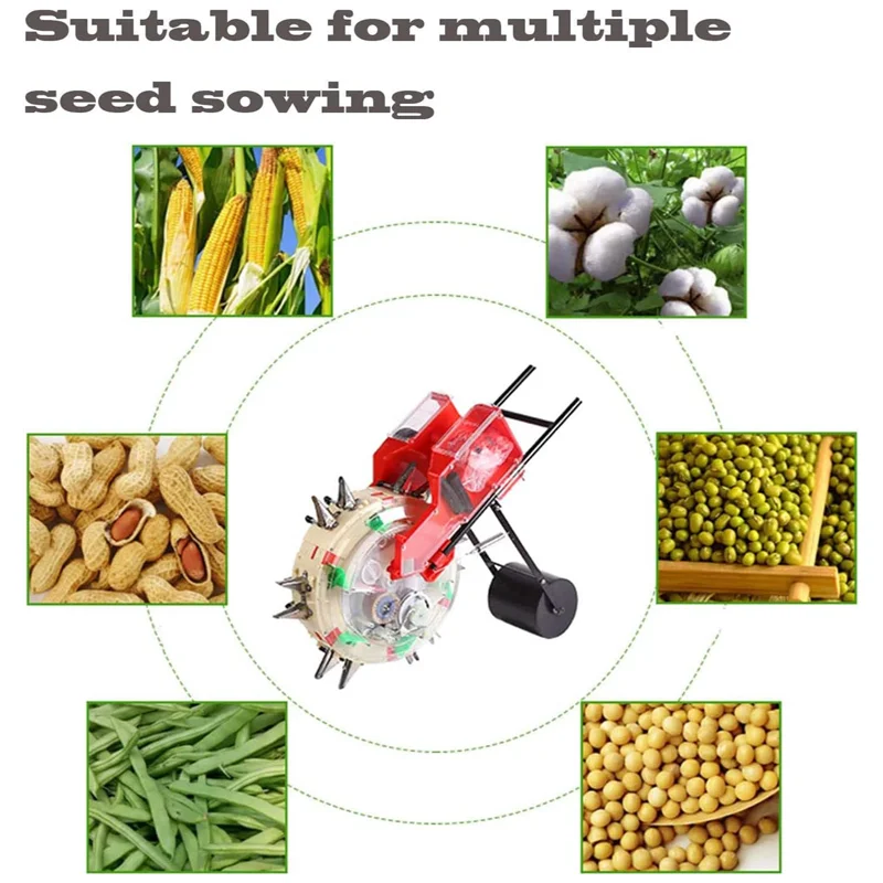 Small Agricultural Seeder Corn Planter Hand Push Seed Planter with Fertilizer Application