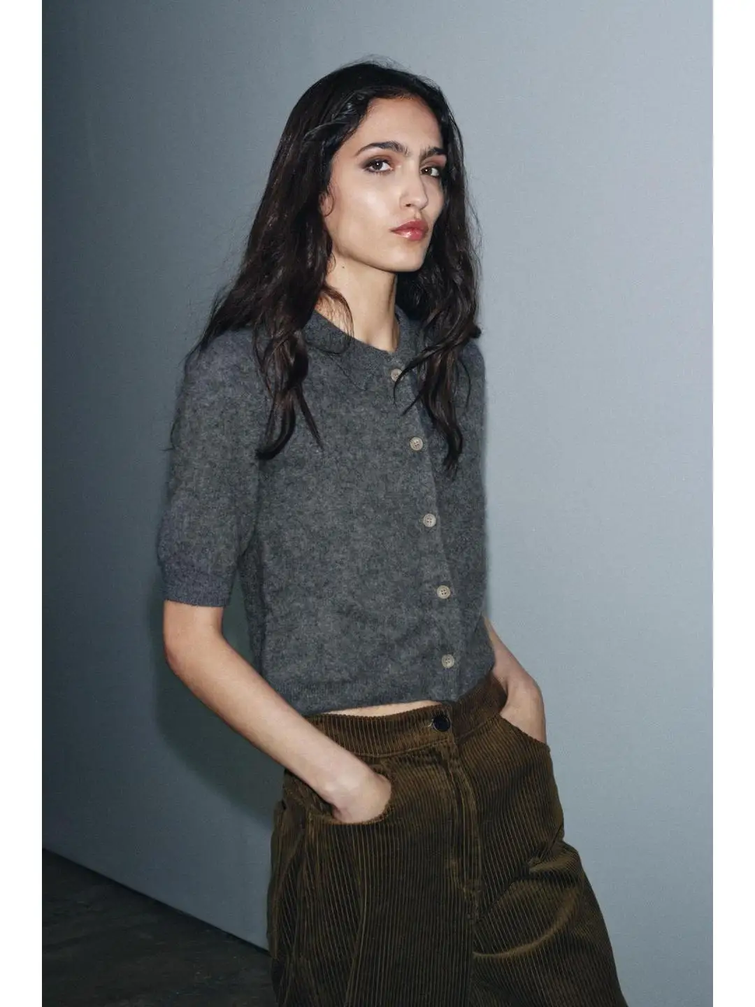 Ele Commuter Sle ort Sve irt ملابس خارجية محبوكة من مزيج الصوف القطني الناعم سترة مفتوحة للنساء لموسم الخريف