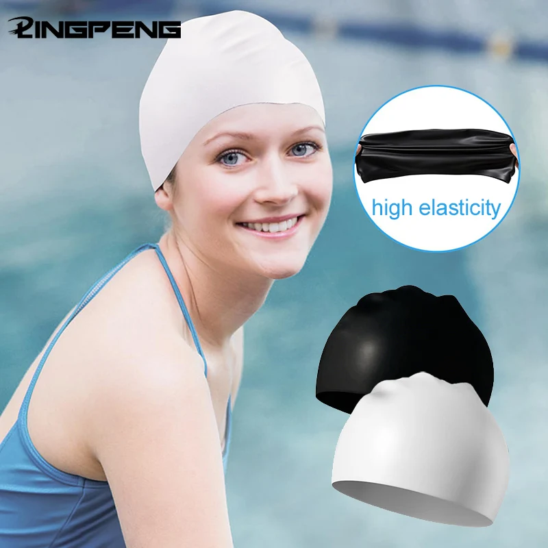 

Swimming Cap Silicone Waterproof Swim Hat for Men Women Adult Kids Pool Caps Diving Swimming Equipment Elastic Caps