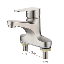 304 Stainless Steel Brushed Bathroom Faucet Basin SinkTaps Single Lever Kitchen Faucet Cold and Hot Water Basin Mixer Crane