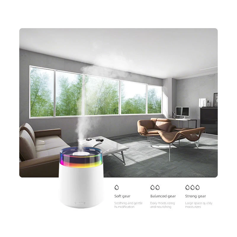 Essential Oil Diffuser Humidifier Electric Smell For Home Colorful Ambient Light Aroma Diffuser 3Speed Spray Quiet Moisturizing