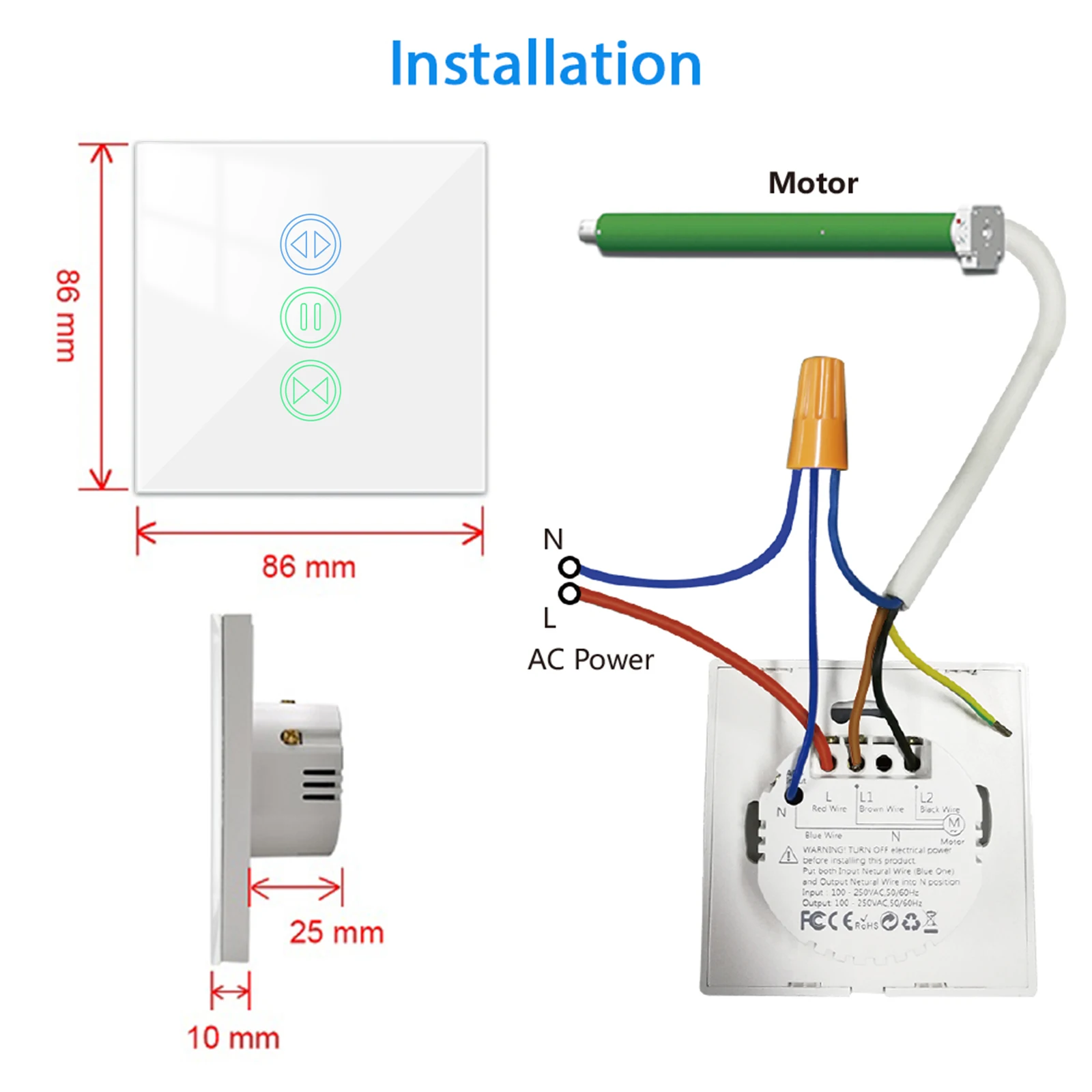 Zigbee-ローラーシャッタースイッチ,リモートコントロール,チューブモーター,Tuya Smart Lifeアプリケーション制御,バックライト,ホームアシスタント,3.0