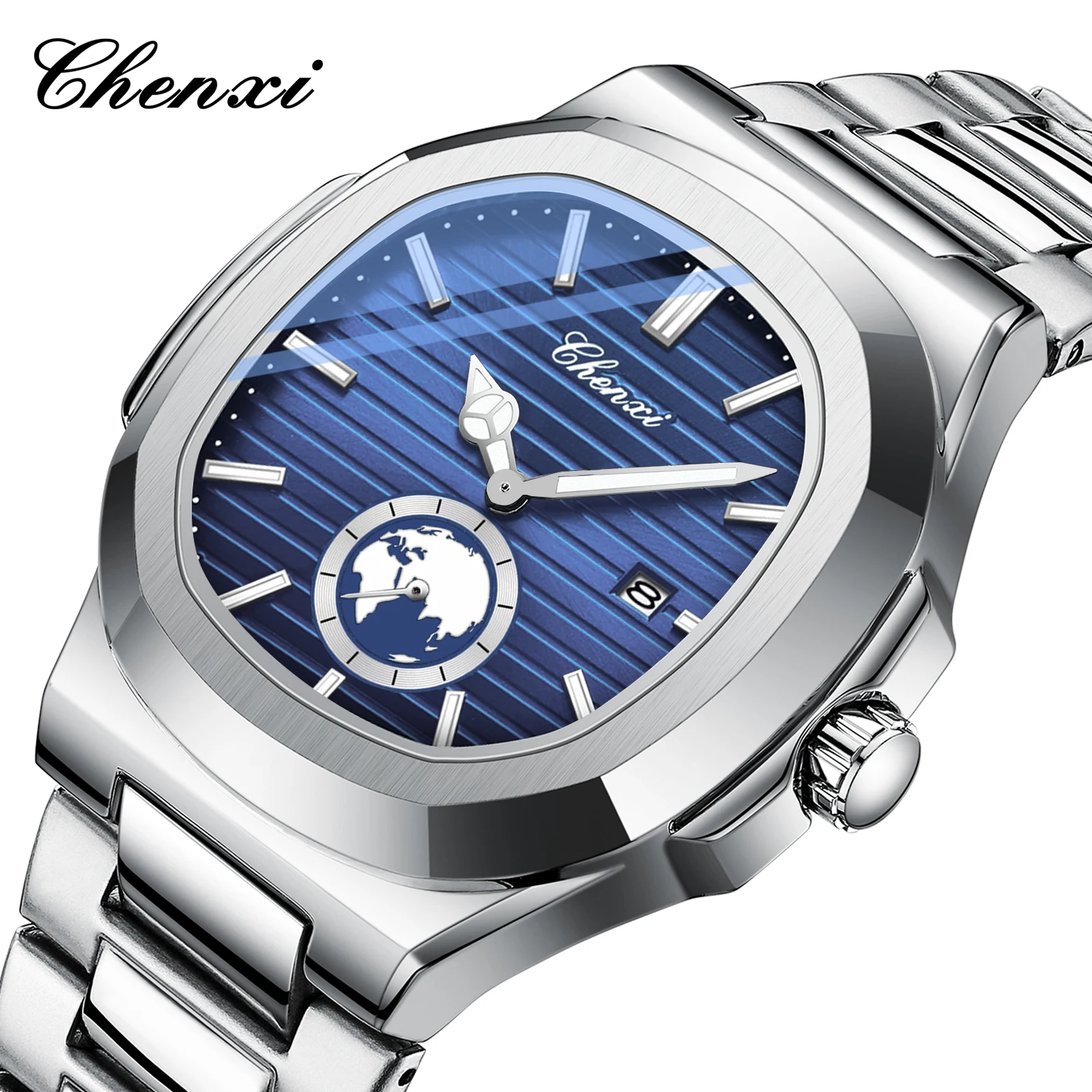 CHENXI New Men Watch Top Luxury Brand Sport Stainless Steel Waterproof Quartz Watches For Mens Fashion Wristwatch Date Clock