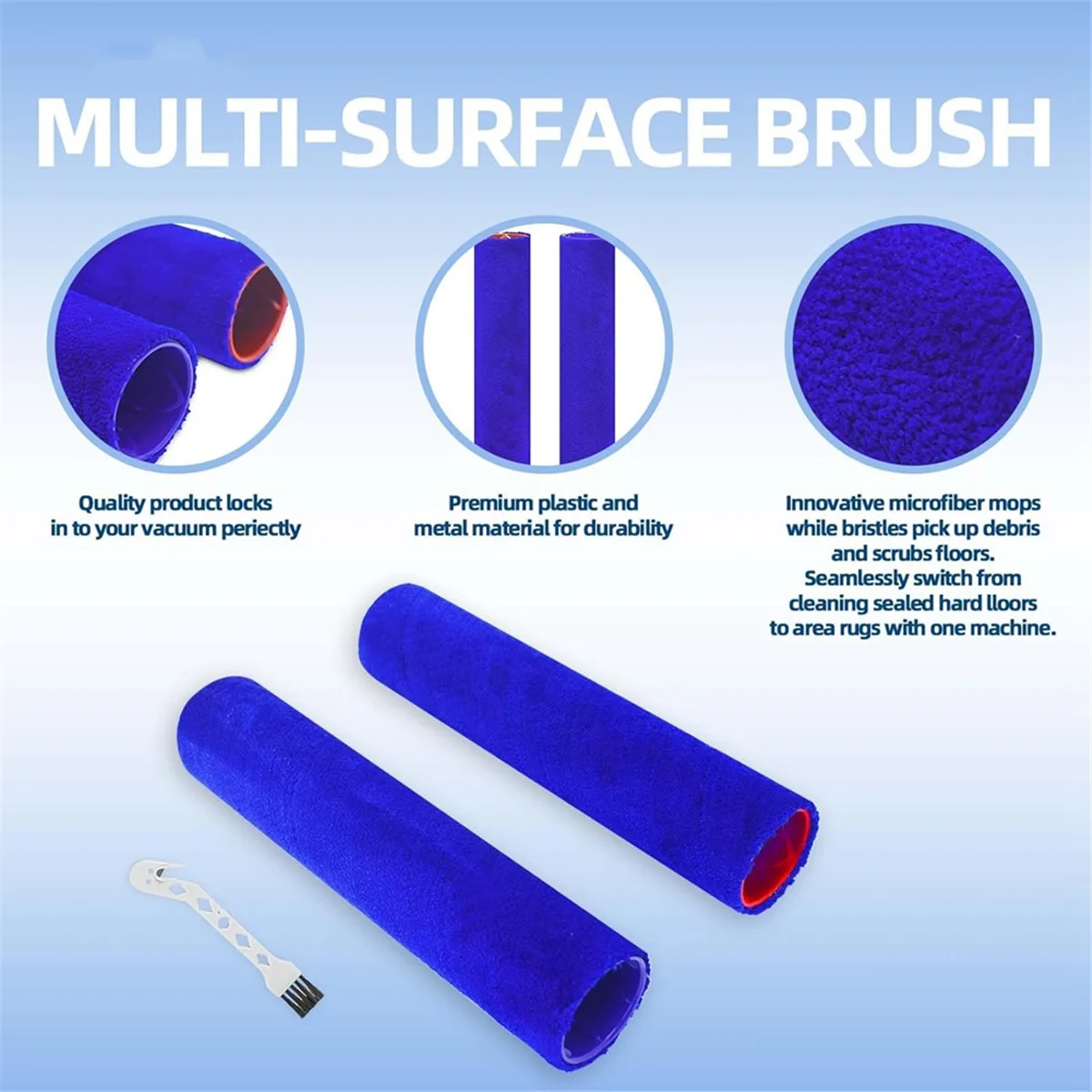 2 pak komponen pengganti sikat rol untuk Dyson cuci G1 pembersih basah, mesin penggosok lantai tambahan vakum