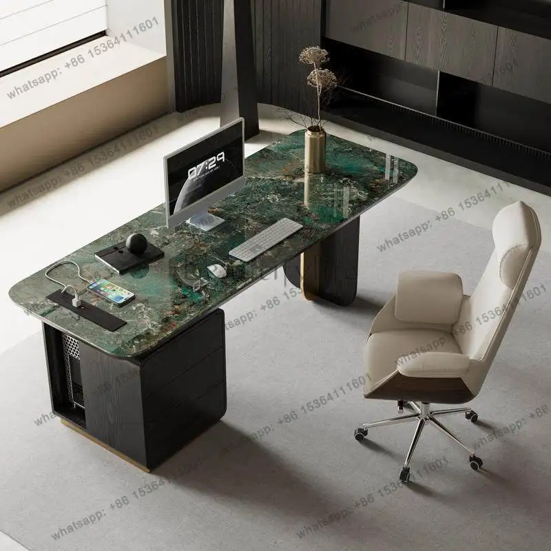 

Slate desk 2025 new living room home high-end solid wood desk