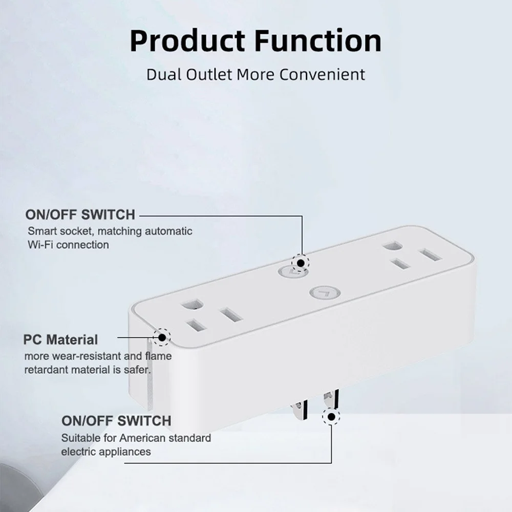 Smart Socket Smart Plug 10A Compatible With Bluetooth Outlet Dual Socket Remote Control 2.4G WiFi Planning And Timer Function