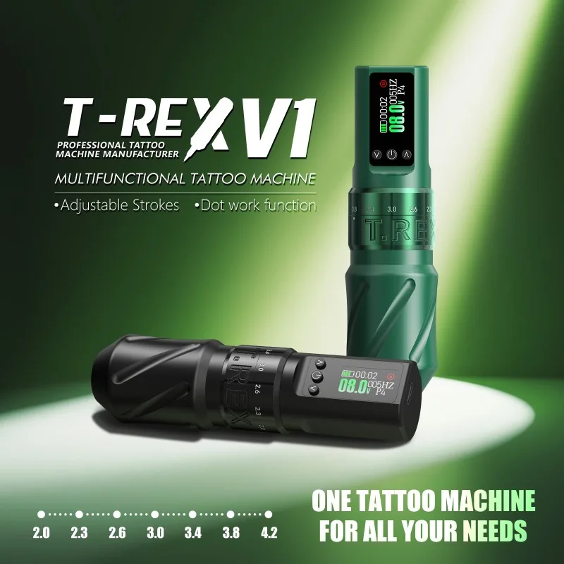 

Tyrannosaurus370 Adjustable Travel Color Screen Charging Low-noise/vibration Tattoo Pen Portable Tattoo Equipment Tool Supply