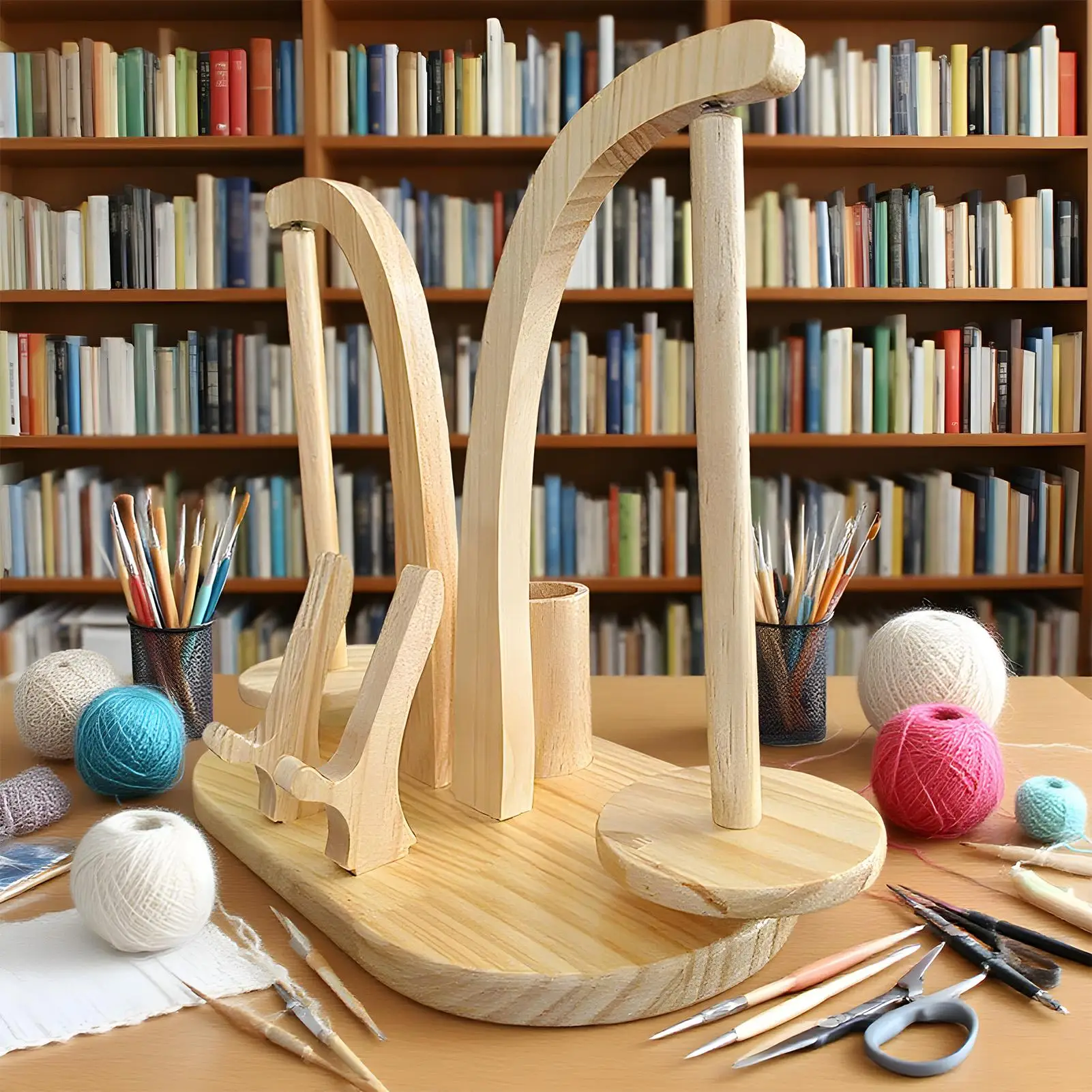 Yarn Holder For Crocheting Magnetic Yarn Holder For Knitting And Crocheting Wooden Spinner Stand Dispenser For Birthdays