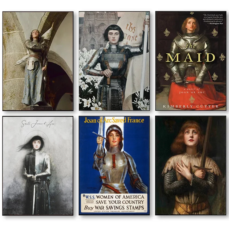 Saint Joan of Arc By John Everett Millais Reproduction Poster Canvas Oil Painting Vintage Artwork Wall Art Pictures Home Decor