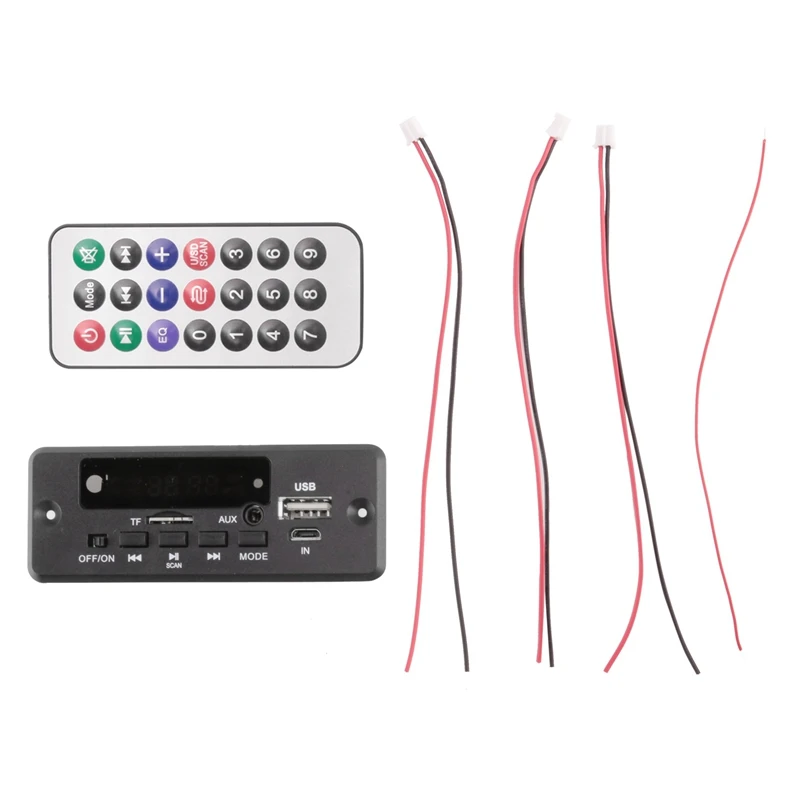 

Ежедневная распродажа 2X25W 50W Усилитель MP3-плеер Плата декодера 5V-12V Bluetooth 5.0 Автомобильный FM-радио Модуль Поддержка TF USB AUX-плеер Decod